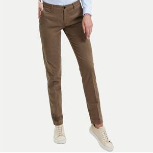 Vince Women’s Cotton Trouser Drop in Moss Straight Leg Brown Luxury Trouser 25